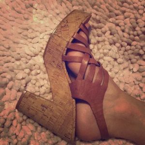 Ralph Lauren Cork and Leather Heels.